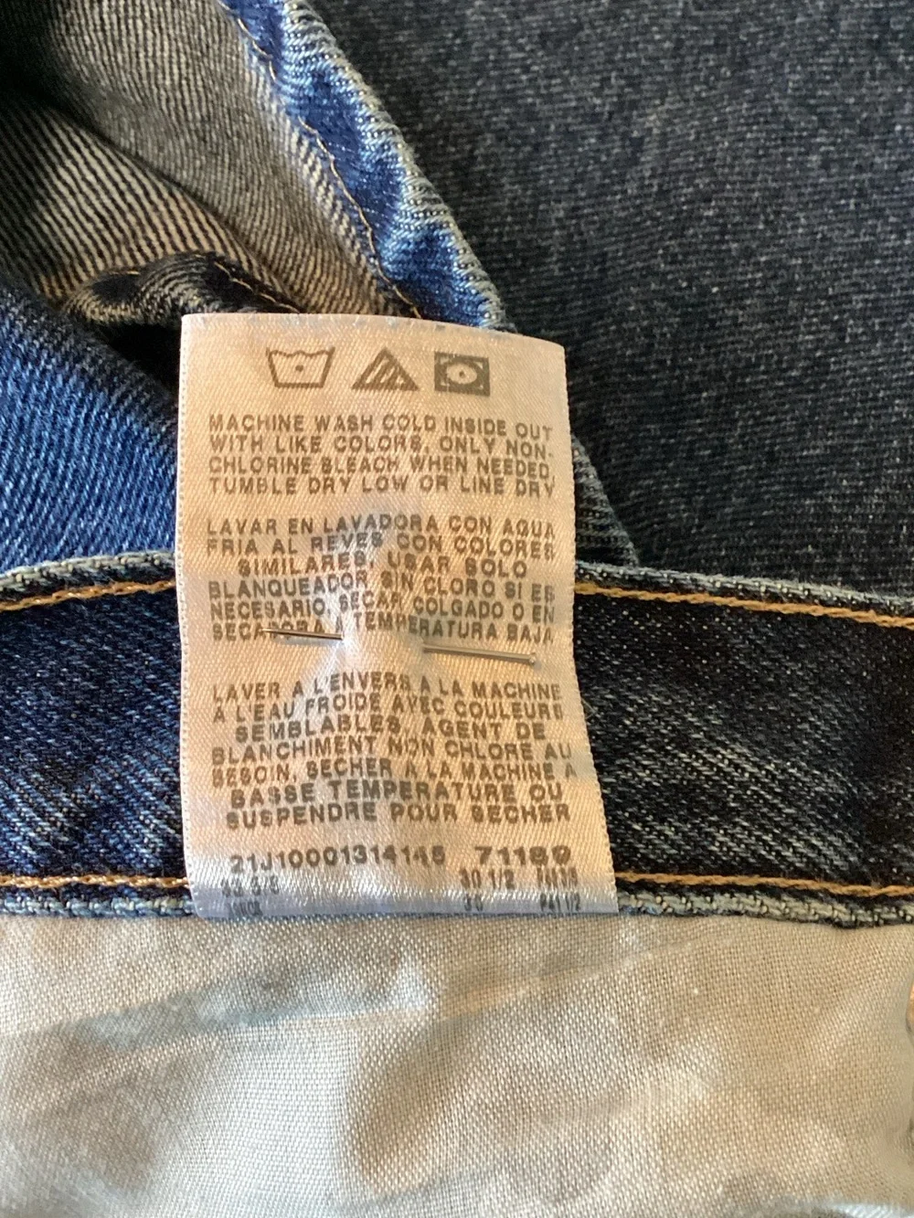 Wrangler Men's 32x30 Regular Fit Straight Leg Blue Denim Jeans 100% Cotton